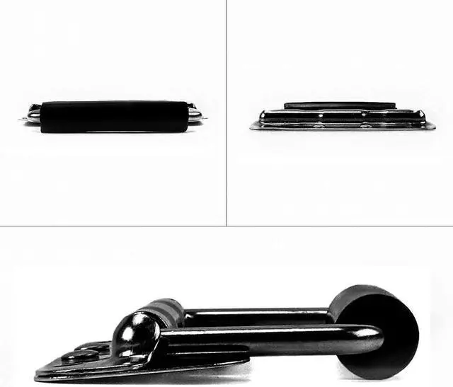 Alt view image 5 of 7 - 2 Pcs Spring Loaded Case Handle 5.51" × 3.15" Heavy Duty Black Surface Mount Chest Handle for Flight Case Cabinet Garage Boat (Black,2pcs)