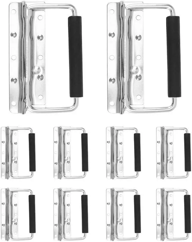 Main image of Heavy-Duty Spring Loaded Pull Handles with PVC Grip for Tool Boxes and Cases - 10-Pack Surface Mounted Design, 110lbs Load Bearing per Unit