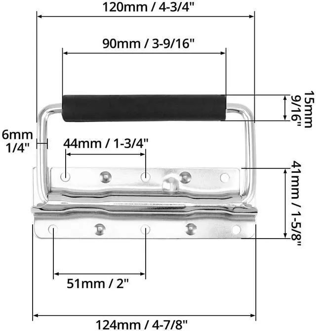 Alt view image 6 of 7 - Heavy-Duty Spring Loaded Pull Handles with PVC Grip for Tool Boxes and Cases - 10-Pack Surface Mounted Design, 110lbs Load Bearing per Unit