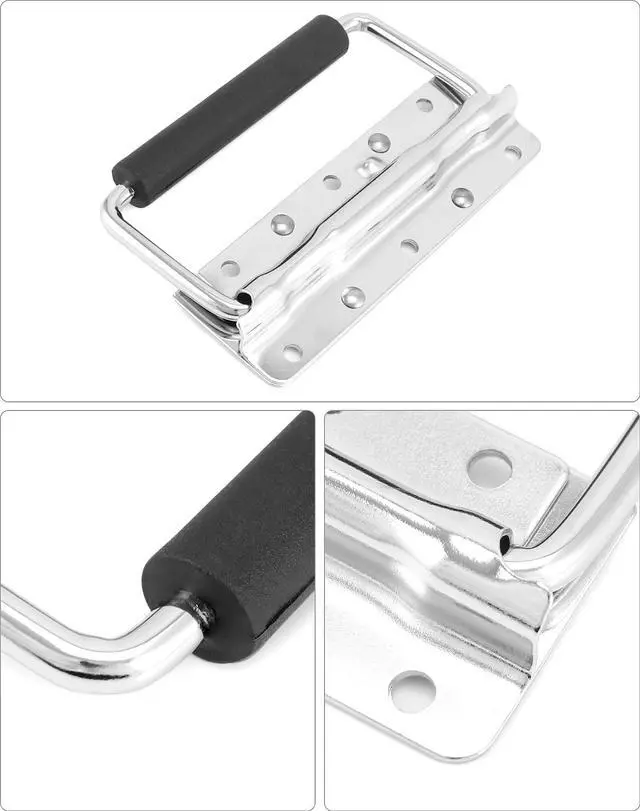 Alt view image 5 of 7 - Heavy-Duty Spring Loaded Pull Handles with PVC Grip for Tool Boxes and Cases - 10-Pack Surface Mounted Design, 110lbs Load Bearing per Unit
