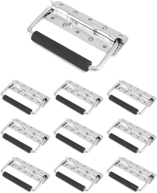 Alt view image 7 of 7 - Heavy-Duty Spring Loaded Pull Handles with PVC Grip for Tool Boxes and Cases - 10-Pack Surface Mounted Design, 110lbs Load Bearing per Unit