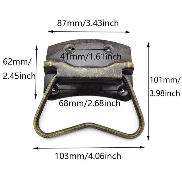 Alt view image 3 of 4 - 4 Pack Antique Bronze Wooden Box Puller Handles
