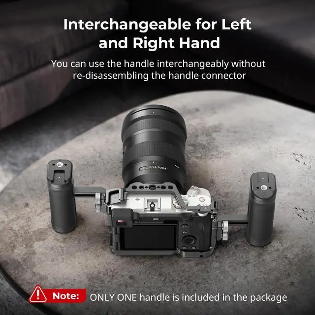 Alt view image 3 of 7 - Mini Side Handle for 1/4"-20 Threaded Holes, Camera Cage Handle for Left or Right Hand, Up and Down Adjustable, with Built-in Cold Shoe & Threaded Hole - 4755