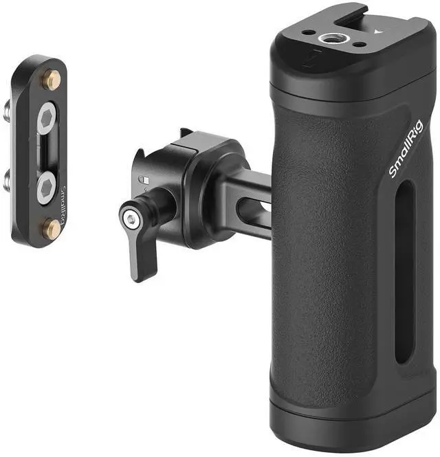 Main image of Mini Side Handle with NATO Clamp & NATO Rail, for Left or Right Hand, Up and Down Adjustable, with Built-in Cold Shoe & Threaded Hole, Max. Load 10kg / 22lb