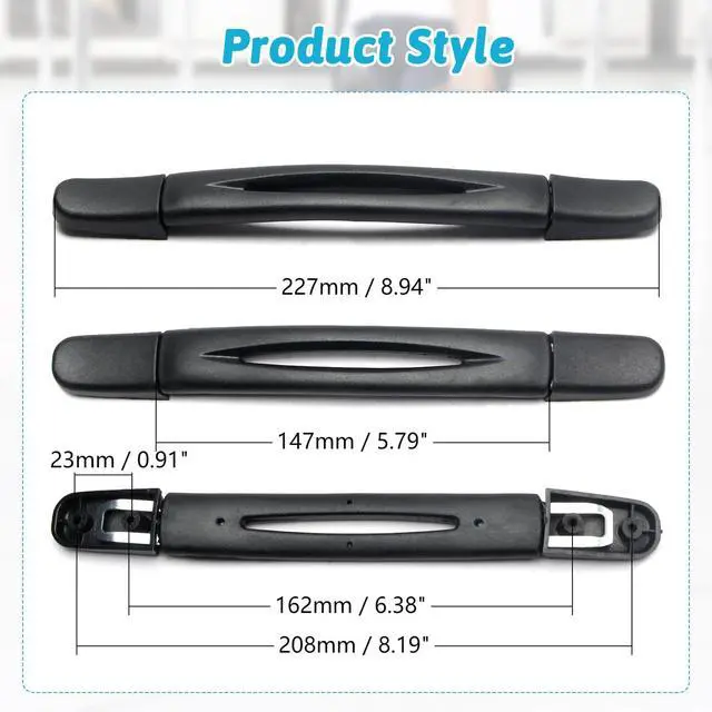 Alt view image 3 of 6 - 2Pcs Luggage Handles Replacement, 9.84" x 0.98" (L x W)