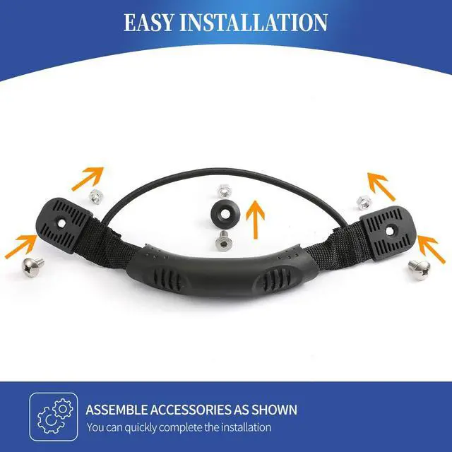 Alt view image 3 of 7 - 2 Pcs Black Kayak Canoe Boat Side Mount Carry Handles/Paddle Park Kayak Handles and Hardwares