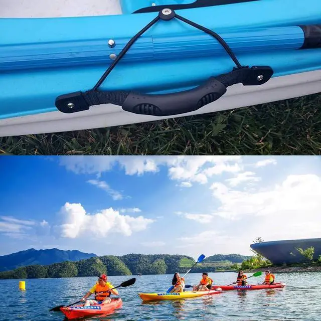 Alt view image 6 of 7 - 2 Pcs Black Kayak Canoe Boat Side Mount Carry Handles/Paddle Park Kayak Handles and Hardwares
