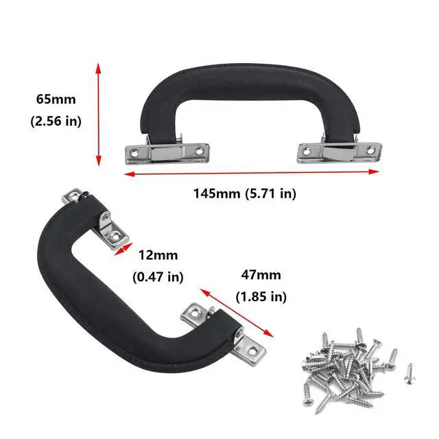 Alt view image 3 of 7 - 6-Pack Plastic 150mm Long Luggage Trunk Pull Handle, Black