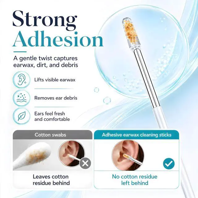 Alt view image 3 of 7 - Sticky Ear Cleaning Stick,Sticky Ear Cleaners for Adults,Reusable Ear Cleaner Sticky Pick,Resin Gel Ear Stick Gentle Ear Wax Removal Tool 1Set