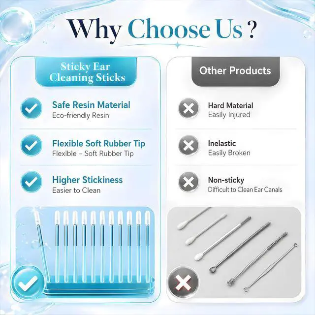 Alt view image 4 of 7 - Sticky Ear Cleaning Stick,Sticky Ear Cleaners for Adults,Reusable Ear Cleaner Sticky Pick,Resin Gel Ear Stick Gentle Ear Wax Removal Tool 1Set