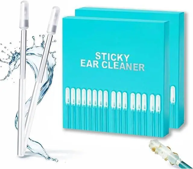 Main image of 48Pc Sticky Ear Cleaning Stick for Adults Large,Japanese Reusable Sticky Ear Cleaner Picks, Gentle Soft Ear Care Cleaning Sticks with Dust Cover