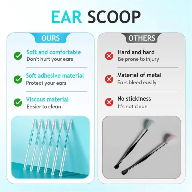 Alt view image 6 of 6 - 48Pc Sticky Ear Cleaning Stick for Adults Large,Japanese Reusable Sticky Ear Cleaner Picks, Gentle Soft Ear Care Cleaning Sticks with Dust Cover