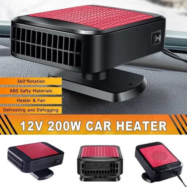 Alt view image 2 of 7 - Portable Car Heater & Defroster 12V 200W Fast Heating and Cooling Fan | Plug in Cigarette Lighter Windshield Defogger,with 360° Rotatable Portable Car Heaters for Vehicle, SUV & RV
