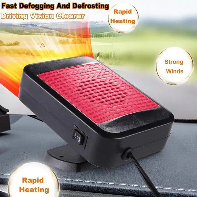 Alt view image 3 of 7 - Portable Car Heater & Defroster 12V 200W Fast Heating and Cooling Fan | Plug in Cigarette Lighter Windshield Defogger,with 360° Rotatable Portable Car Heaters for Vehicle, SUV & RV