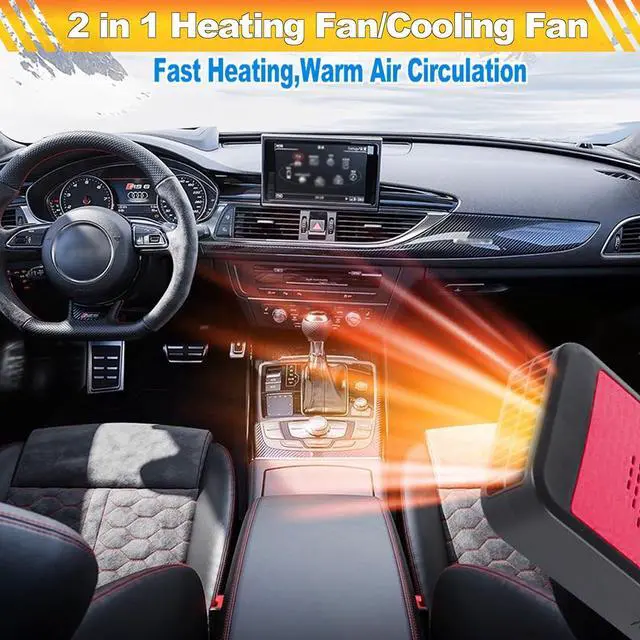 Alt view image 6 of 7 - Portable Car Heater & Defroster 12V 200W Fast Heating and Cooling Fan | Plug in Cigarette Lighter Windshield Defogger,with 360° Rotatable Portable Car Heaters for Vehicle, SUV & RV