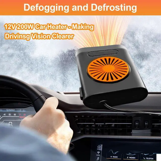 Alt view image 6 of 7 - Portable Heater for Car, 12V 200W Portable Fast Heating Car Heater that Plugs into Cigarette Lighter and Car Windshield defroster & Demister for Car/Vehicle/Truck/SUV