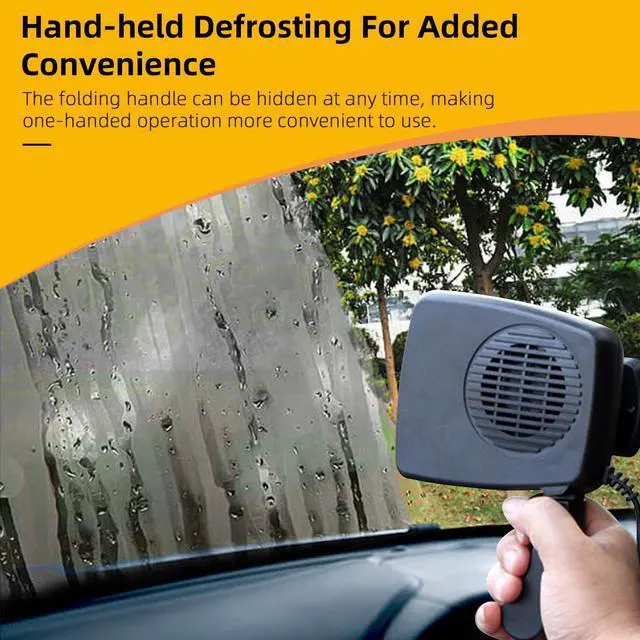 Alt view image 5 of 7 - 12V 200W Portable Car Heater & Windshield Defroster 2-in-1 Fast Heating & Cooling Fan with 360° Rotatable Base, Plug In Cigarette Lighter Car Heaters for Vehicle, Car, SUV, Truck & RV