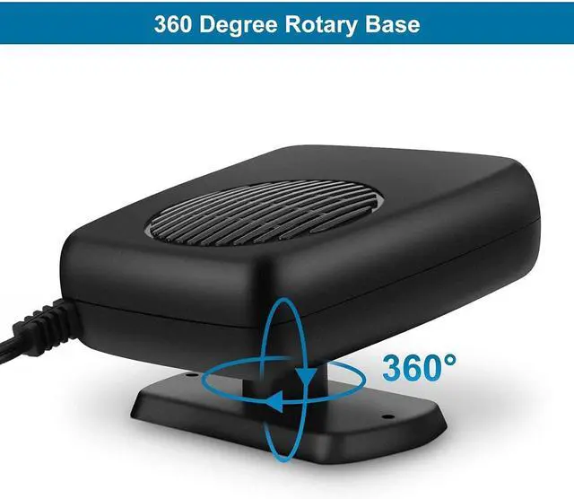 Alt view image 6 of 7 - Car Fan - Portable Car Heater and Cooler with 360° Rotatable Base, 12V Car Heater 150W, Quick Defrosting & Demisting for Windshield, Universal for Truck/SUV/Car (Cigarette Lighter Plug)