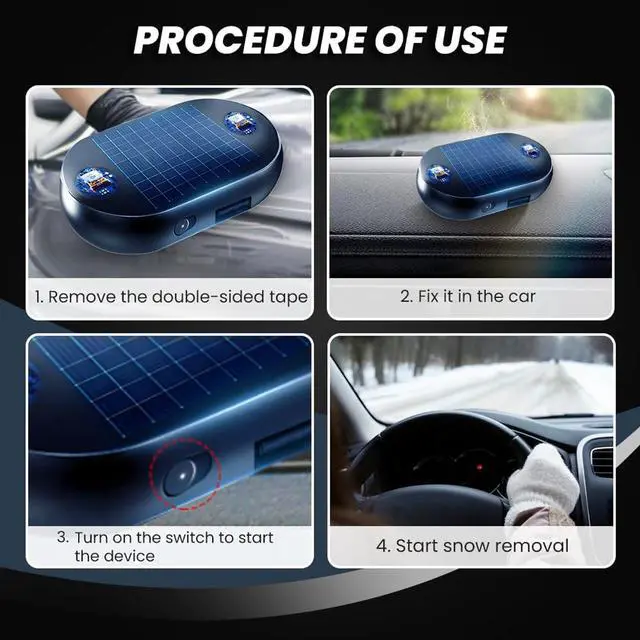 Alt view image 6 of 7 - 4pcs 2026 New Solar Anti-Freeze Electromagnetic Car Snow Removal DeviceMagic Car Defroster Snow Remover for Cars Ice Scraper Fast and Efficient Vehicle Microwave Deicing Instrument for Ice Scrapin