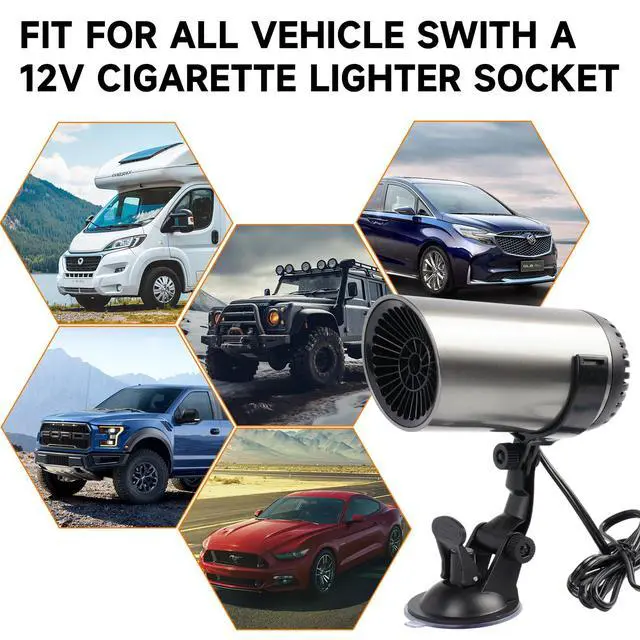 Alt view image 7 of 7 - Car Heater, 12V Portable Car Heater that Plugs into Cigarette Lighter, Defroster for Car Windshield, 2 in 1 Heating & Cooling Fast Heating Defrost Defogger with Suction Holder
