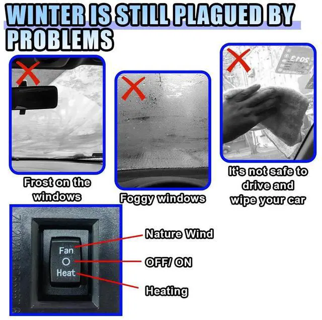 Alt view image 4 of 6 - Car Heater, 2-in-1 Windshield Defogger and Defroster That Plugs into Cigarette Lighter, 12V 150W Portable Fast Heating & Cooling Air Blower, Car Defroster with Suction Holder