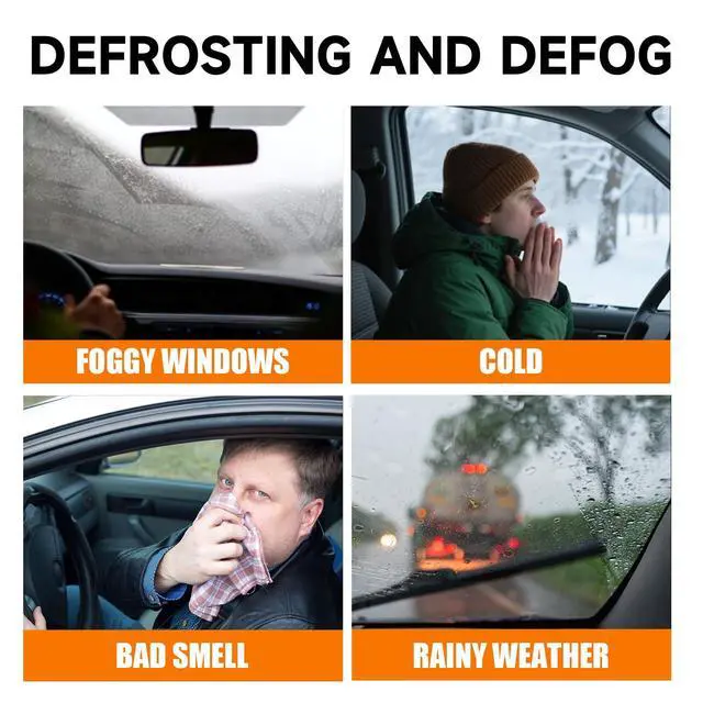 Alt view image 2 of 7 - Car Heater 12V 200W 2-in-1 Defroster & Defogger, Fast Heating, Large Airflow, 360° Rotation, Durable High-Temp Design for All 12V Vehicles