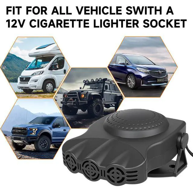 Alt view image 7 of 7 - Car Heater 12V 200W 2-in-1 Defroster & Defogger, Fast Heating, Large Airflow, 360° Rotation, Durable High-Temp Design for All 12V Vehicles