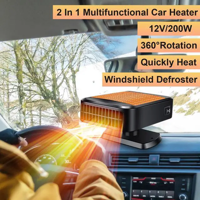 Alt view image 4 of 7 - 2026 New Upgraded Car Heater, Portable Car Heater, 12V Car Heater Portable,Car Defroster Windshield Heater Plug In Car Heater Windshield Defogger with 360° Rotation Car Heaters for Vehicle