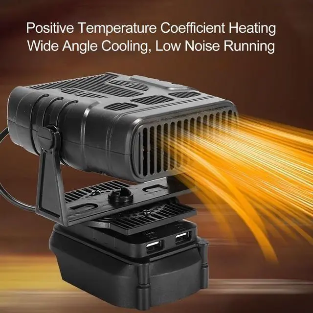 Alt view image 4 of 7 - Portable Cordless Space Heater with Dual USB Charging 2 Heat Settings for Office Desk (Not Included Battery)