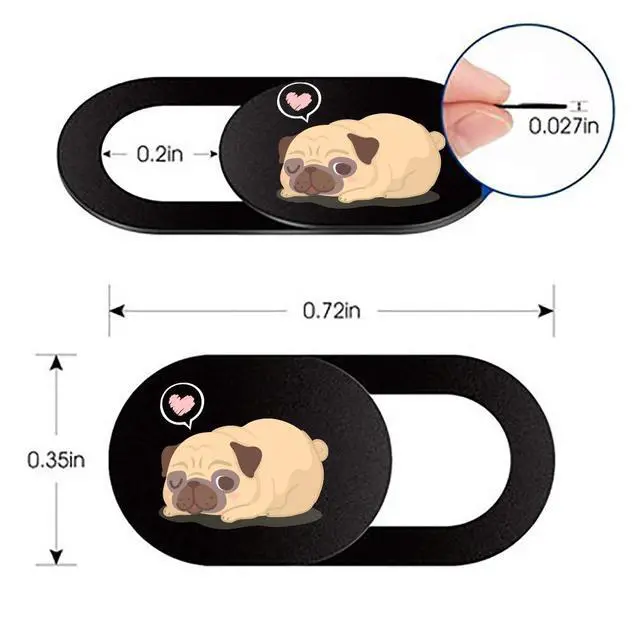 Alt view image 3 of 6 - Webcam Cover Slide Ultra Thin Laptop Camera Privacy Protect, Pug