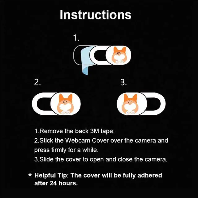 Alt view image 5 of 6 - Webcam Cover Slide Ultra Thin Laptop Camera Privacy Protect, Pug