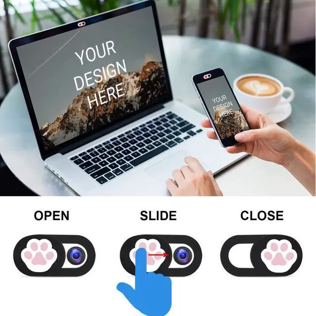 Alt view image 4 of 6 - Webcam Cover Slide Ultra Thin Laptop Camera Privacy Paw Pack of 6