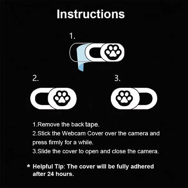 Alt view image 5 of 6 - Webcam Cover Slide Ultra Thin Laptop Camera Privacy Paw Pack of 6