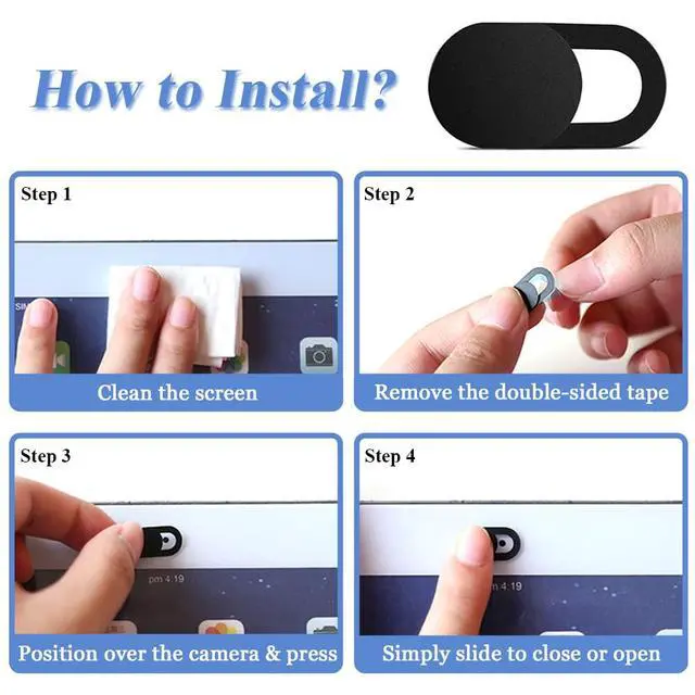 Alt view image 7 of 7 - 50 Pieces Webcam Cover Slider, 0.027-Inch Ultra Thin Web Camera Protective Privacy Covering Slide Stickers for Computer, Laptop, MacBook Pro/Air, iPhone, Tablet, PC, iPad, iMac