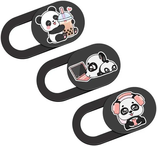Main image of Cute Panda Laptop Camera Cover Slide, 3 Pack Ultra Thin Webcam Cover Slide, Computer Laptop Camera Blocker, Laptop Accessories Privacy Camera Cover for Laptop, MacBook, Cell Phone, Tablet, Computer