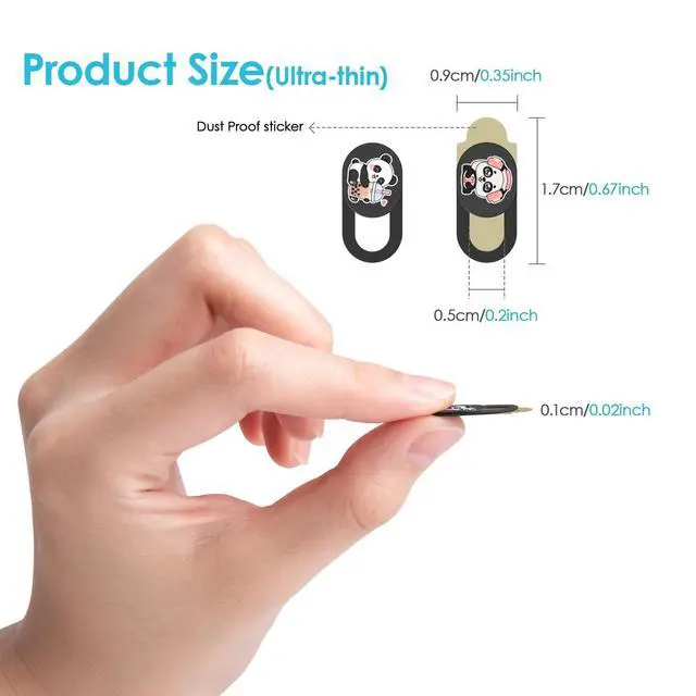 Alt view image 2 of 7 - Cute Panda Laptop Camera Cover Slide, 3 Pack Ultra Thin Webcam Cover Slide, Computer Laptop Camera Blocker, Laptop Accessories Privacy Camera Cover for Laptop, MacBook, Cell Phone, Tablet, Computer