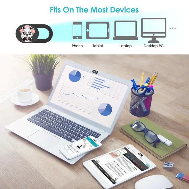 Alt view image 3 of 7 - Cute Panda Laptop Camera Cover Slide, 3 Pack Ultra Thin Webcam Cover Slide, Computer Laptop Camera Blocker, Laptop Accessories Privacy Camera Cover for Laptop, MacBook, Cell Phone, Tablet, Computer