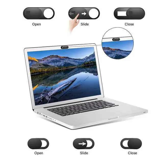 Alt view image 7 of 7 - Webcam Cover Slide, 14 Pack Webcam Cover, Ultra-Thin Camera Cover for Laptop, Desktop, PC, MacBook, iPad, Tablet, iPhone, Cell Phone, Laptop Camera Cover Slide to Protect Your Privacy(Black)