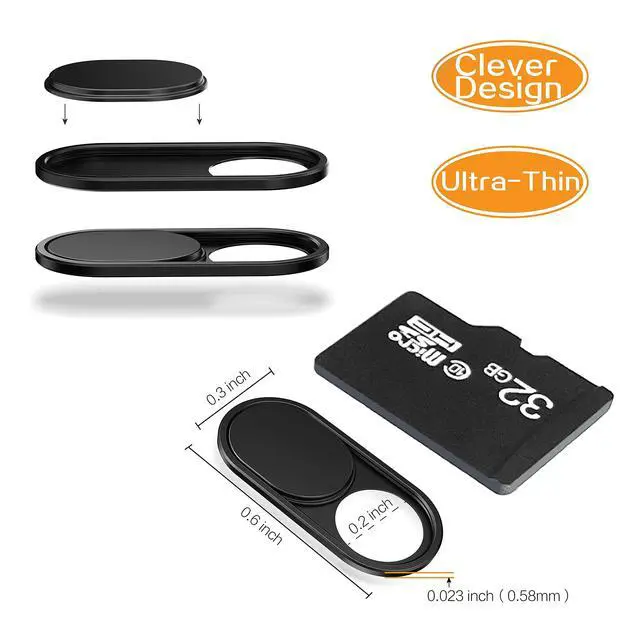 Alt view image 3 of 6 - 3 Pack Webcam Cover Slide, 0.023 inch Ultra-Thin Metal Camera Cover for Laptop Computer, MacBook Pro/Air iMac iPad Tablet iPhone 8/7/6 Plus, Echo Show/Spot Web Camera Privacy Covers