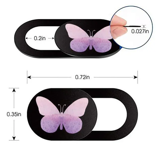 Alt view image 2 of 6 - Webcam Cover Slide Ultra Thin Laptop Camera Privacy, 6 Butterfly