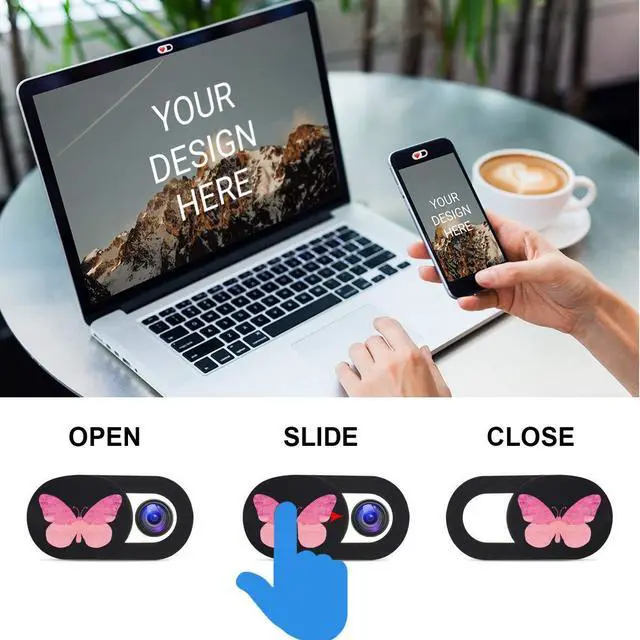 Alt view image 3 of 6 - Webcam Cover Slide Ultra Thin Laptop Camera Privacy, 6 Butterfly