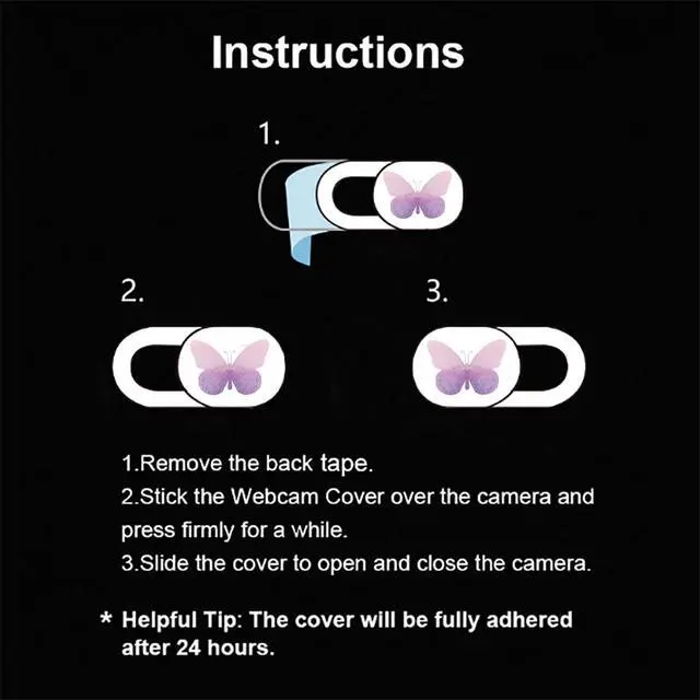 Alt view image 5 of 6 - Webcam Cover Slide Ultra Thin Laptop Camera Privacy, 6 Butterfly