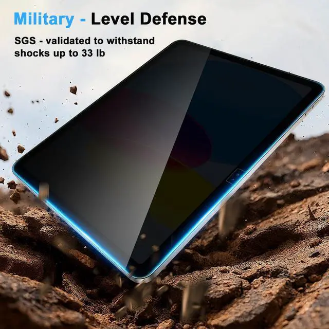 Alt view image 3 of 7 - Privacy Screen Protector for iPad 11th A16 2025, Anti-Spy Tempered Glass Film for iPad 10th Generation 10.9 Inch 2022, Private Touch Sensitive HD Clarity Screen Protector for i Pad A16, 1 Pack