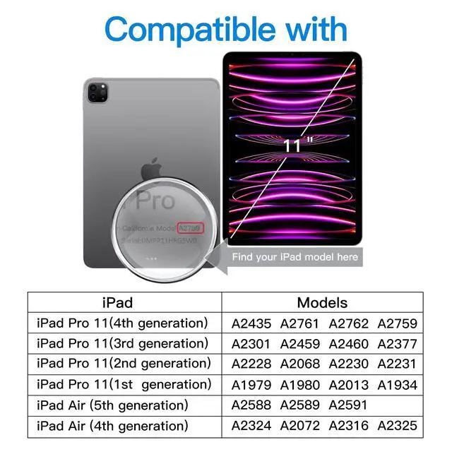 Alt view image 2 of 7 - Screen Protector for iPad Pro 11" & iPad Air 5/4 10.9", 2-Pack