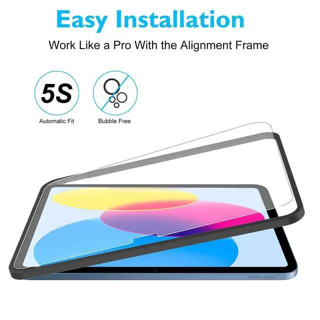 Alt view image 5 of 7 - Matte Glass Screen Protector for iPad 11-inch A16 2025 (11th Generation) / iPad 10th Generation 10.9-inch 2022 Anti-Glare & Anti-Fingerprint Tempered Glass (Not Privacy) with Alignment Frame