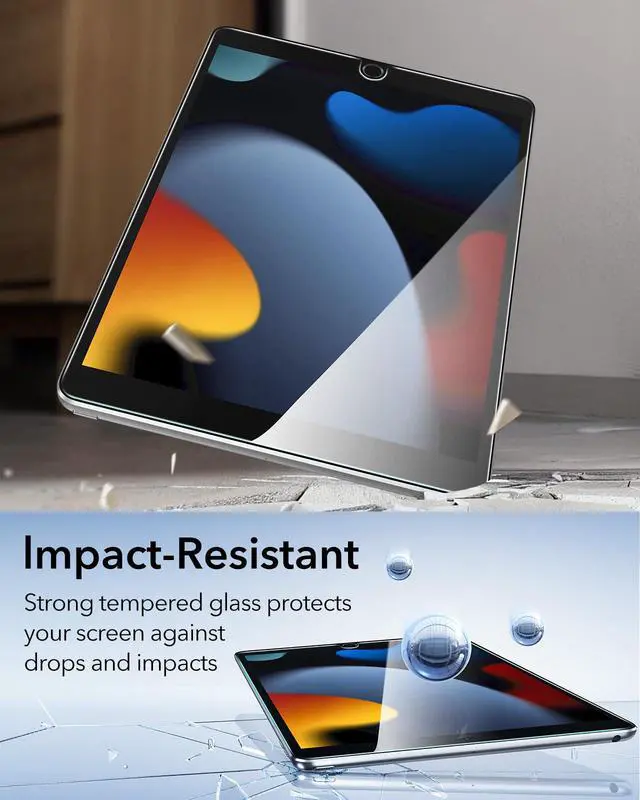 Alt view image 5 of 7 - Screen Protector Compatible with iPad 9th Gen (2021)/iPad 8th Gen (2020)/iPad 7th Gen (2019), Scratch-Resistant 9H Hardness HD Clear Premium Tempered Glass, Includes Installation Frame, 2 Pack