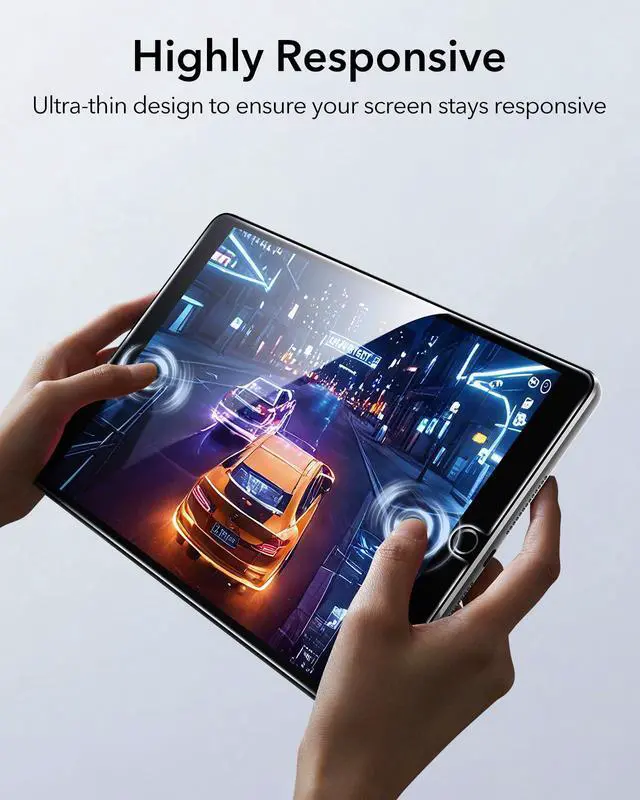 Alt view image 6 of 7 - Screen Protector Compatible with iPad 9th Gen (2021)/iPad 8th Gen (2020)/iPad 7th Gen (2019), Scratch-Resistant 9H Hardness HD Clear Premium Tempered Glass, Includes Installation Frame, 2 Pack