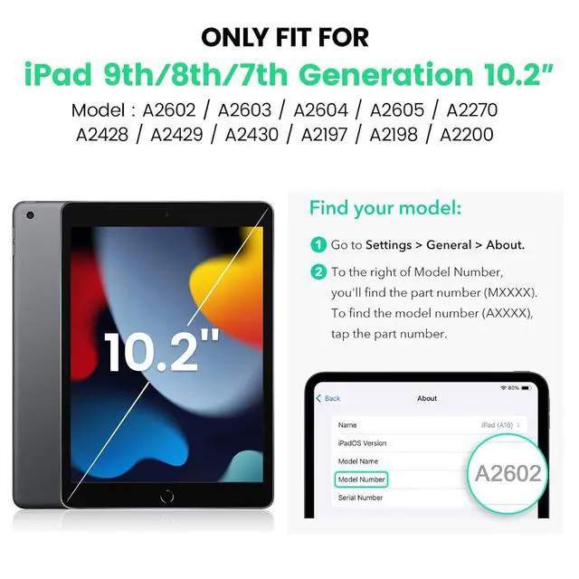 Alt view image 2 of 7 - [2Pack ipad 10.2 Screen Protector with Anti Blue Light, iPad 9th/8th/7th Generation Tempered Glass Screen Protector with 9H Hardness/Bubble Free/Case Friendly, Pencil Compatible