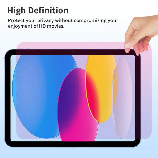Alt view image 4 of 7 - Privacy Screen Protector for iPad A16 11th / 10th Gen 1-Pack