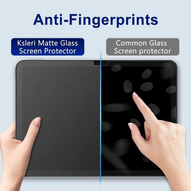 Alt view image 2 of 6 - 2 Pack Matte Glass Screen Protector for iPad A16 11 Inch (2025 11th Generation) / iPad 10th Generation 10.9 2022 (Not Privacy) Anti Glare Anti Fingerprint Tempered Glass with Alignment Frame